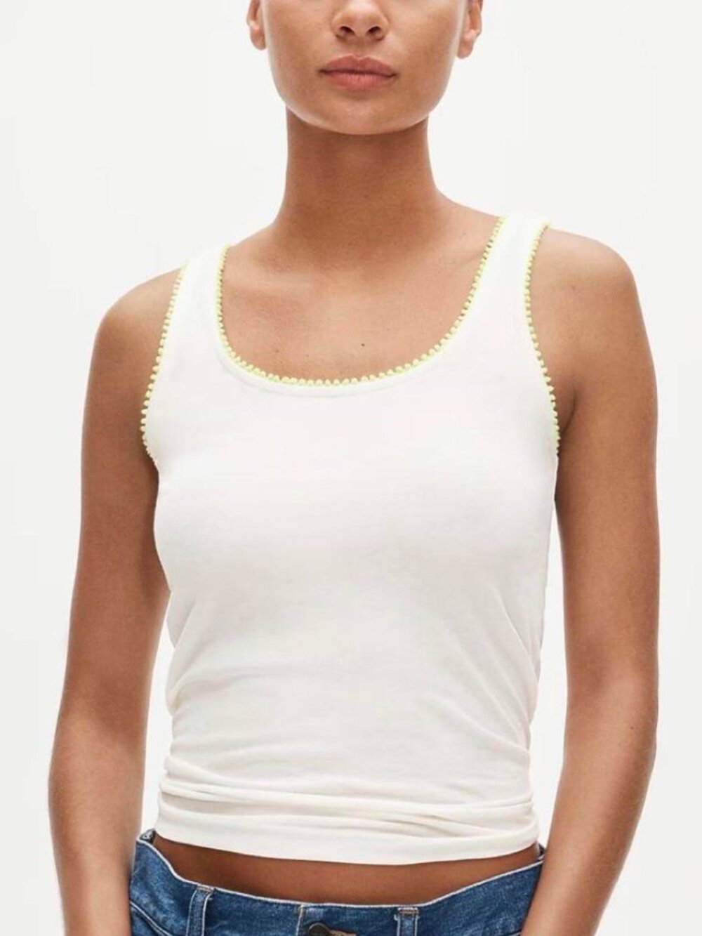 J.Crew Women's White and Green Tank